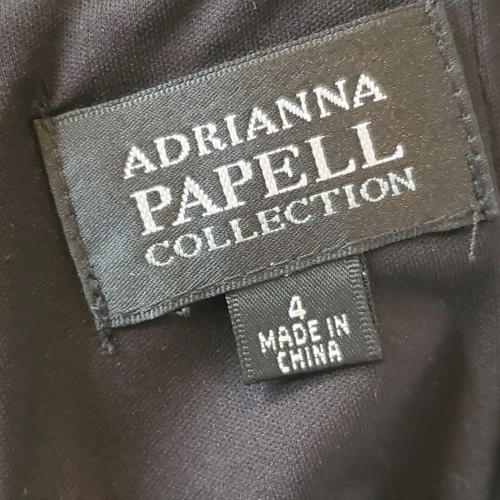 Y2K Black Satin One Shoulder Cocktail Dress Ruched Beaded LBD Sz 4‎ Knee Length - Picture 10 of 12